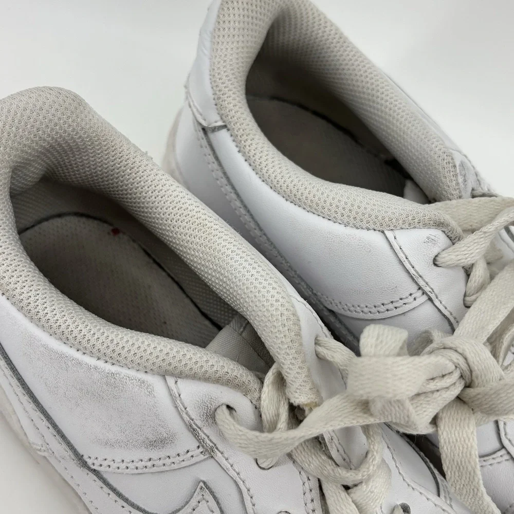 Nike Air Force One Sz US Kids 6.5Y-Wmns 5.5-Triple White‎ Low Cut Shoes Leather